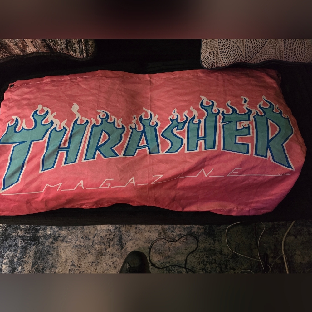 Thrasher Pink and Blue Flame Banner/flag
